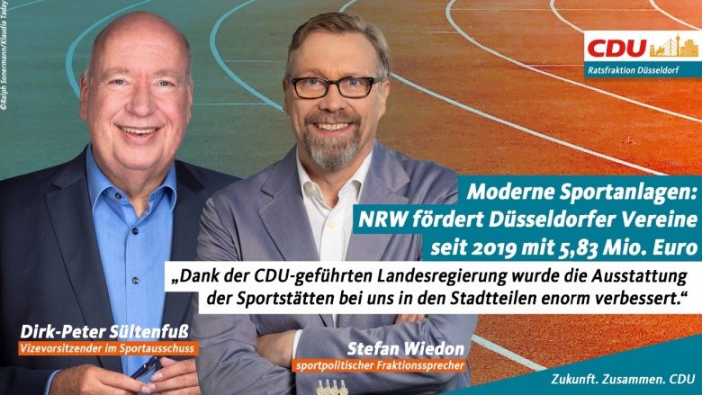Moderne Sportanlagen: NRW fördert Düsseldorfer Vereine seit 2019 mit 5,83 Mio. Euro 