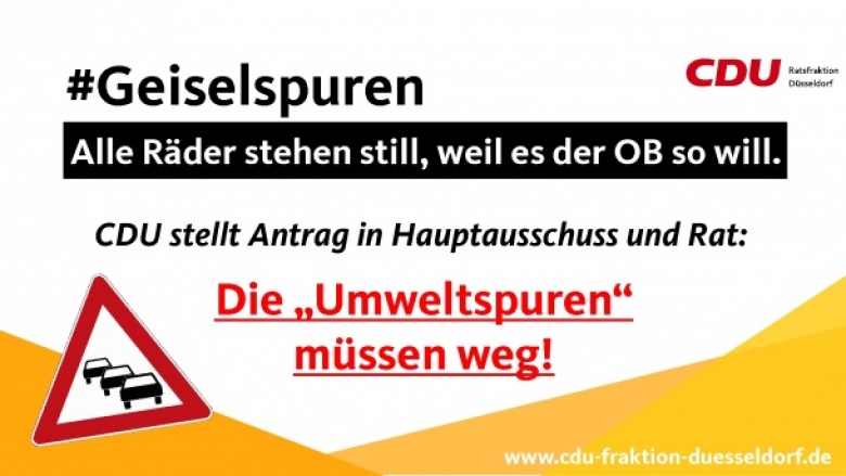 Antrag: „Umweltspuren“: Versuch sofort abbrechen und beauftragte alternative Verkehrsmaßnahmen umsetzen