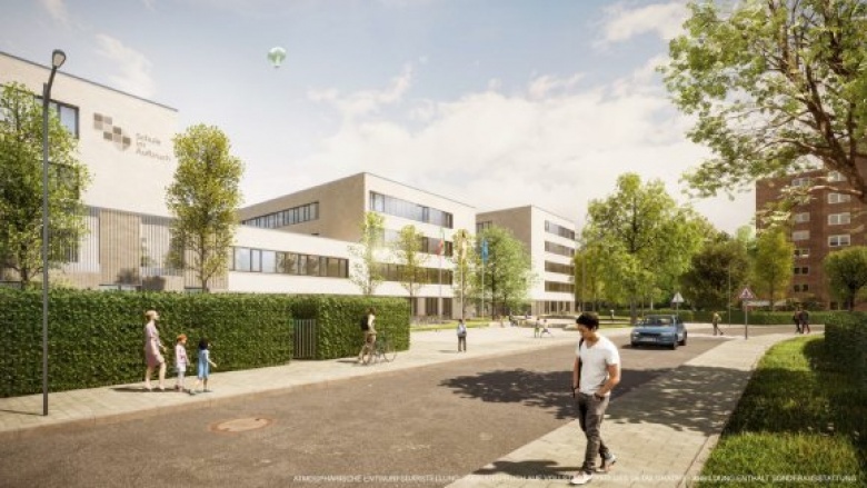 Atmosphärische Entwurfsplanung der neuen Gesamtschule Aldekerkstraße