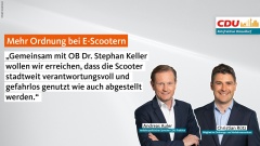 Gemeinsam mit OB Dr. Stephan Keller wollen wir erreichen, dass die Scooter stadtweit verantwortungsvoll und gefahrlos genutzt wie auch abgestellt werden
