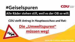 Antrag: „Umweltspuren“: Versuch sofort abbrechen und beauftragte alternative Verkehrsmaßnahmen umsetzen
