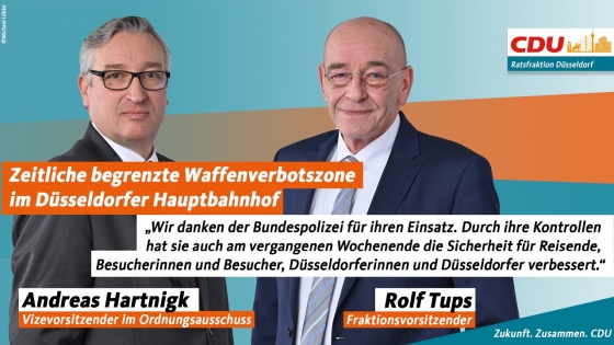 ch begrenzte Waffenverbotszone im D&uuml;sseldorfer Hauptbahnhof