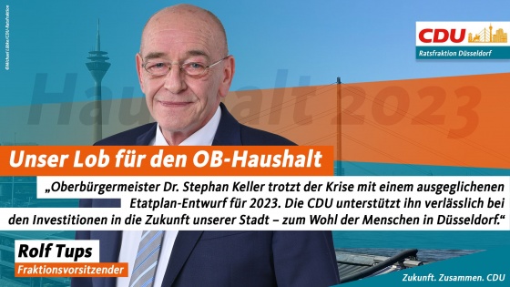 Lob f&uuml;r den Haushaltsplan-Entwurf des Oberb&uuml;rgermeisters
