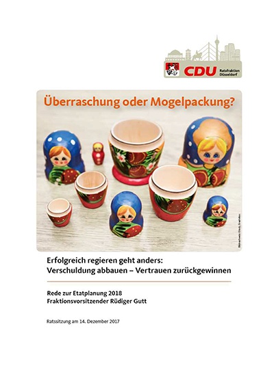 Rede zur Etatplanung 2018 Rede zur Etatplanung 2018
